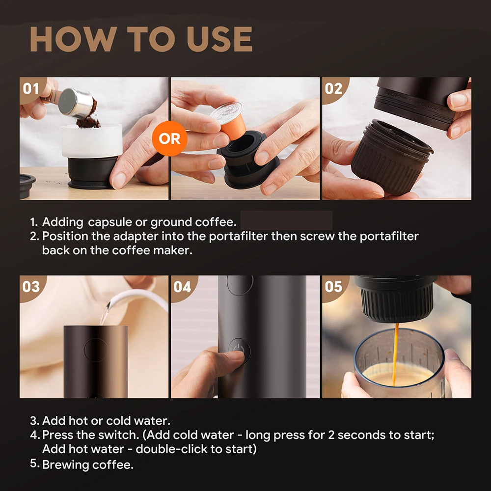 Brew by Bayti™ Portable Coffee Machine 3 in 1 - Image 5